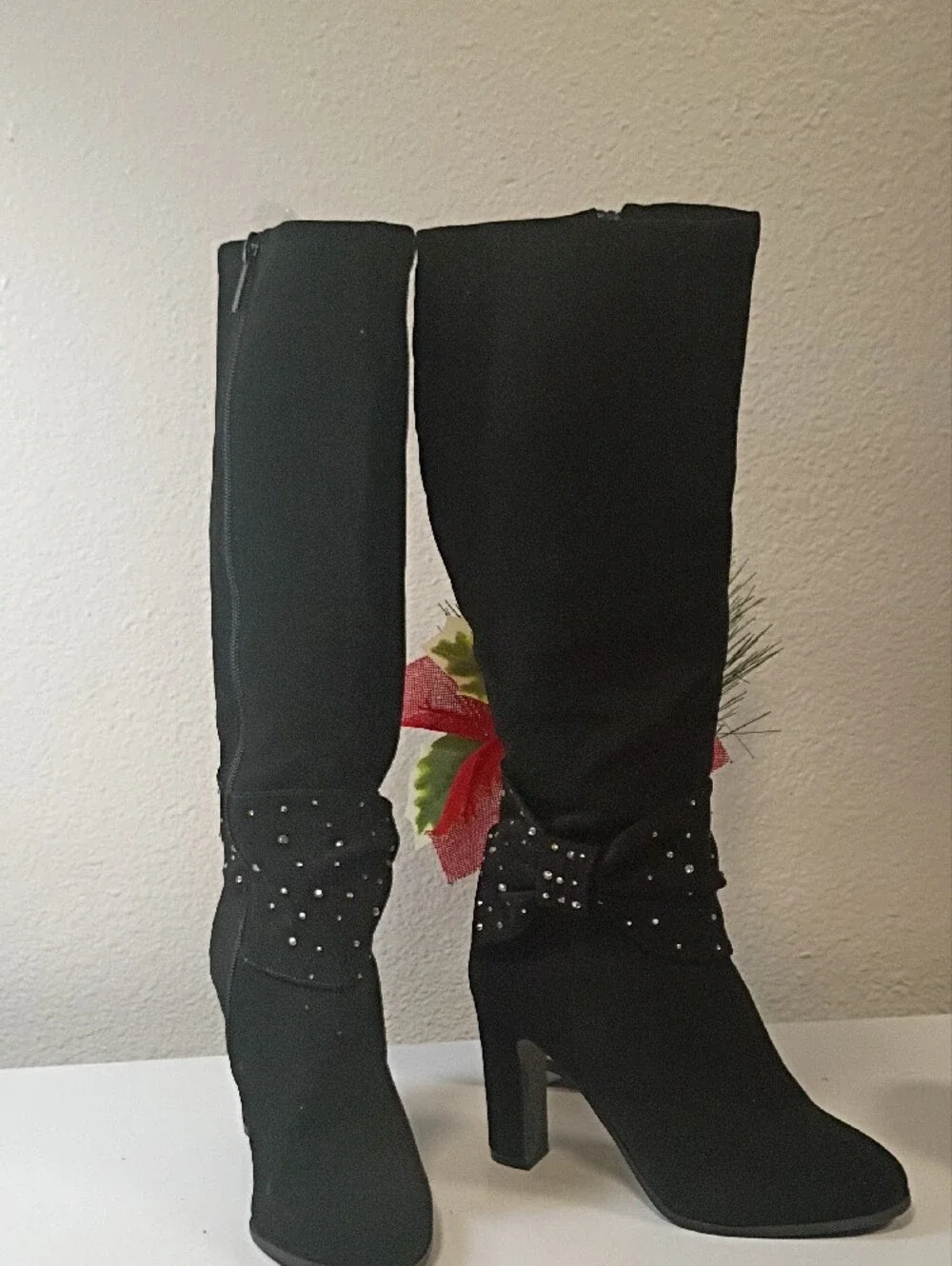 Impo Black Over-the-Knee Boots with Studded Band